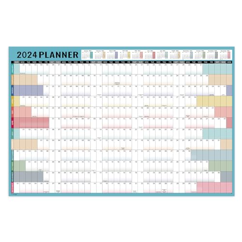 Wall Planner 2024 - Calendar 2024 UK from January to December 2024, 2024 Wall Planner Calendar A1 Size, Planner Family Calendar, Morandi's Color, 850 x 580 mm