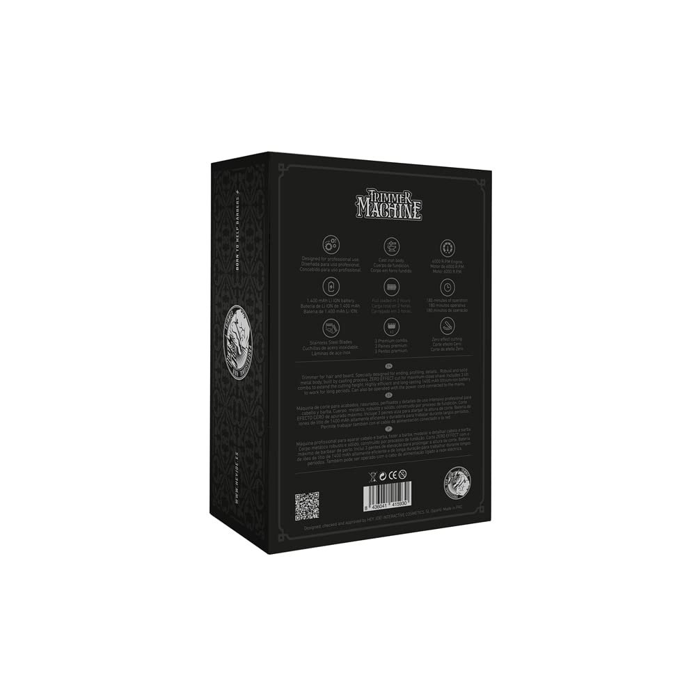 HEY JOE! Hair Trimmer Machine | Kabellose Profi Haarschneidemaschine Friseur für Trimming und Finish von Männerhaar und Bart | 6.000 rpm Leistungsstarker Motor