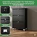 Aobabo 3 Drawer Lateral File Cabinet with Wheels, Lockable Metal Filing Cabinet for Home Office, Legal/Letter Size,Black,Required Assembled,15.87