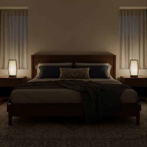 Image of Bedside Lamps Set of 2, Small Boho Table Lamps for Nightstands