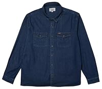 Wrangler Men's Roadside Denim Shirt, Indigo Rinse, X-Small