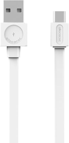 Allocacoc Flat USB A to Micro USB Cable, 1.5 Meter Length, White