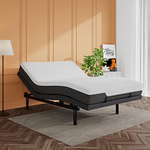 image for SHA CERLIN Electric Adjustable Bed Base, Ergonomic Upholstered Full Si