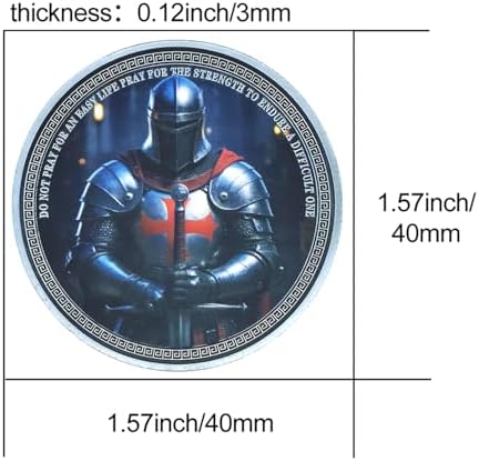 Knight Templar Challenge Coin Armor Red Cross Shield Faith and Bravery Coin Collection (Single Coin) — 사진 2