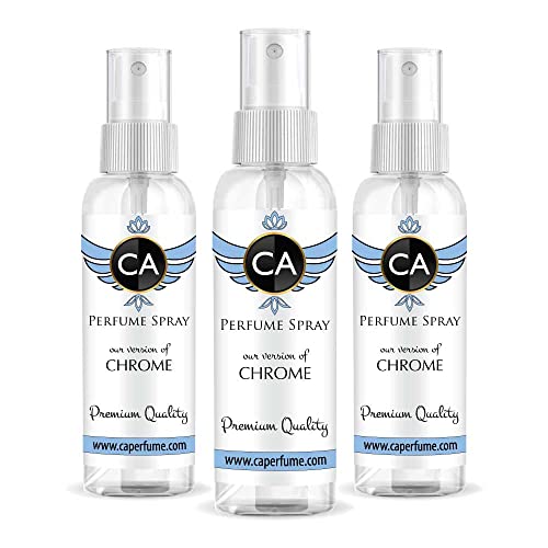 Ca Perfume Impression Of Chrome For Women & Men Replica Version Fragrance Dupes Concentrated Long Lasting Eau De Parfum Spray Refillable Atomizer Bottle 2 Fl Oz/60Ml-X3 #TOP8