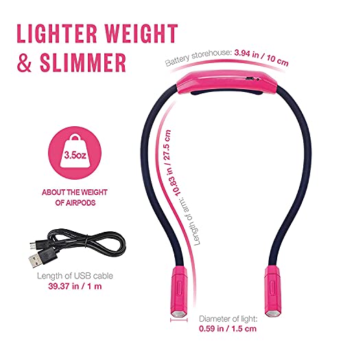 Vekkia Lightweight Neck Reading Light, Book Light For Reading In Bed, Knitting Light For Neck,3 Colors,9 Brightness,Rechargeable,Hand Free,Portable,Long Lasting,Outdoor,Gift For Craft&Crochet Lover #TOP3