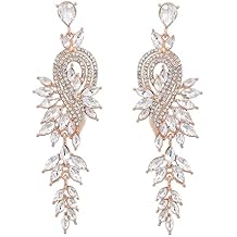 CEJUG Chandelier Earrings for Women Crystal Rhinestone Dangle Drop Earring Set Marquise Wedding Bridal Long Cluster