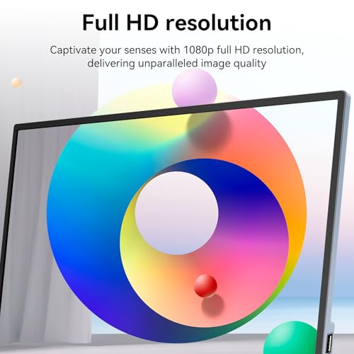 Image of 15.6 Inch Touchscreen Portable Monitor, FHD 1080P IPS Full Function USB-C Ultra Slim Travel Screen, Portable Display w /Speakers & VESA Mount for Laptop Mac PC Phone PS4 PS5 Switch