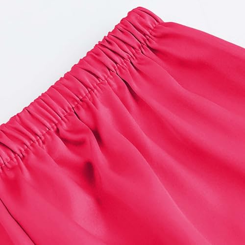 Kids 2pc Silky Satin 𝐏ajamas Sets Short Sleeve Button down Shirts Shorts 𝐏𝐉 Outfits Thin Soft Boys Girls Sl𝐞epwear4