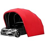 cendbirut Carport in Acciaio Inox, Tensostruttura Pieghevole per Auto, Telo Retrattile Res...