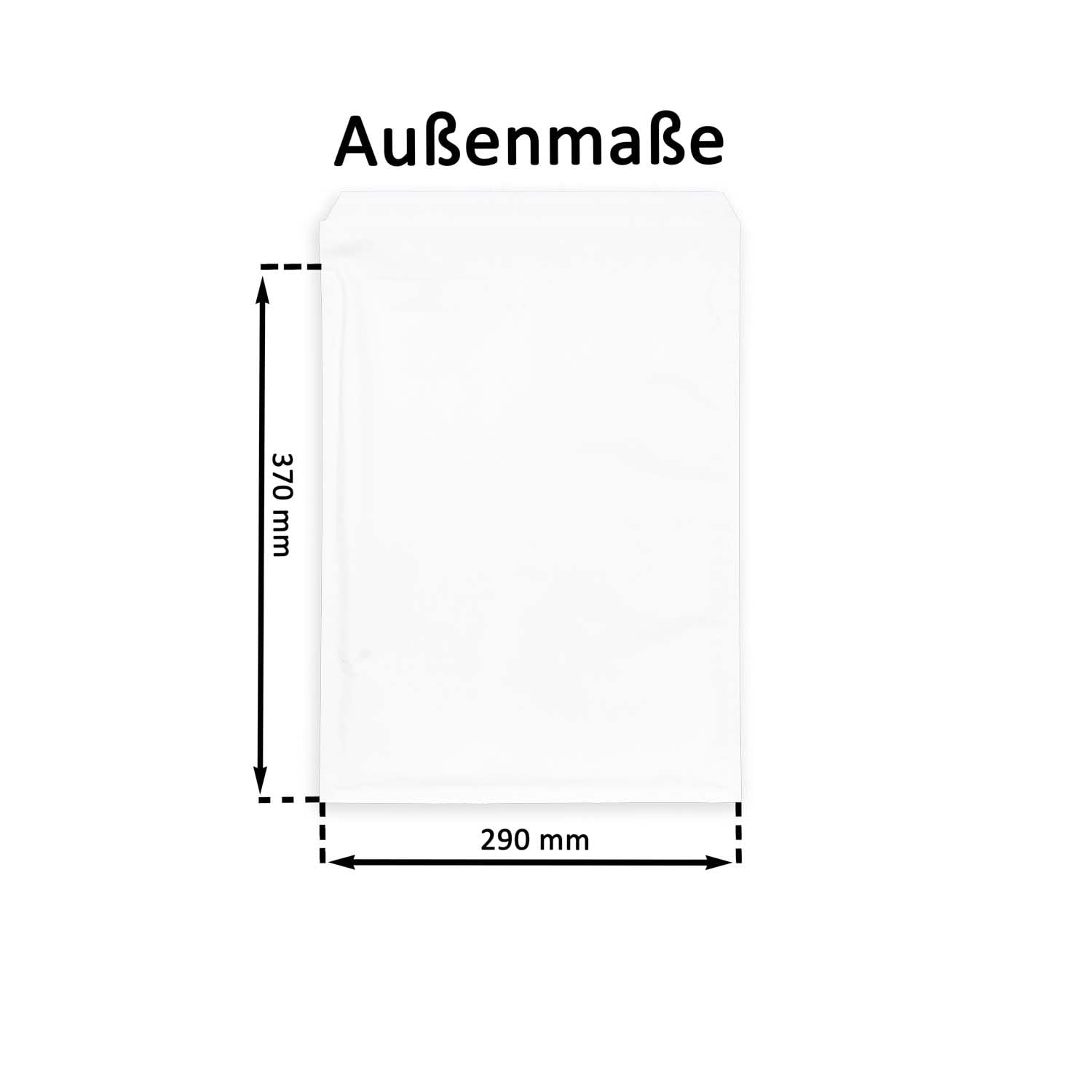 smiley pack Luftpolstertaschen Größe H8 Weiß 290 x 370 mm – 200 Stück | Gepolsterte Versandtaschen mit Selbstklebeverschluss – passend für B4