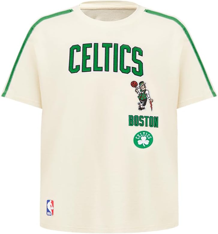 Pro Standard Big Boys NBA Boston Celtics Retro Classics Short Sleeve Taping Tee Eggshell/Kelly Green L