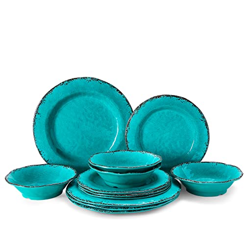 LEHAHA 12-Piece Vintage Melamine Set
