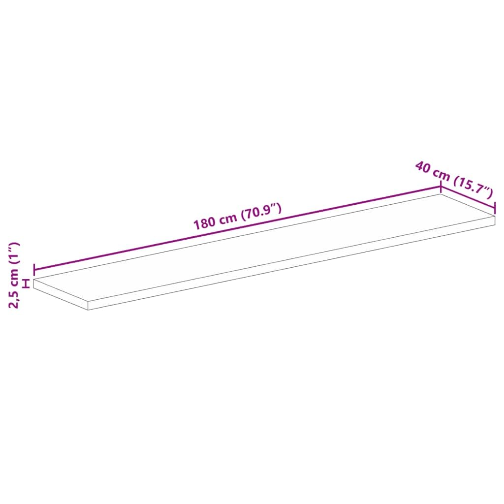 vidaXL Piano per Tavolo 180x40x2,5cm Rettangolare Legno Massello Mango, Piano per Tavolo Rettangolare, Piano Tavolo in Legno, Piano per Tavolo da Pranzo