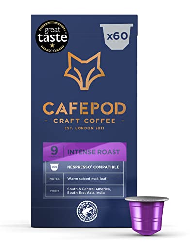 CafePod Coffee Pods Nespresso Compatible Intense Roast 60 Aluminium Capsules