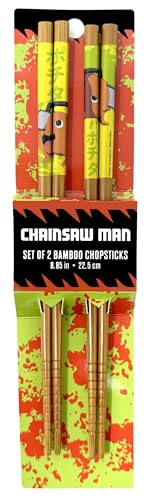 Just Funky Chainsaw Man Chopsticks - Pochita Merch, 2 Sets of 8.85 Inches Long Anime Chopsticks