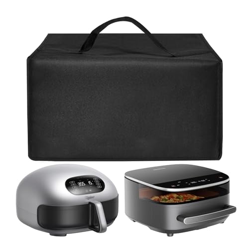 Air Fryer Dust Cover for Typhur Dome 2 Air Fryer & Pizza Toast Oven,Heavy Duty Heat Resistan Waterproof Covers Case for Indoor Smokeless Smart Grill & Air Fryer Basket 6 QT (Black)