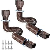 ✨✨【Protección de fundación】: utiliza extensiones de canalón para desviar el agua de lluvia dañina lejos de tu base. La extensión de bajante se puede extender fácilmente de 21 a 58 pulgadas para desviar el agua de lluvia donde quieras que vaya, evitando daños a tu base.