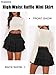 Pungdra Womens Casual Ruffle Mini Skirt Athletic Golf Tennis Skort Boho Tiered High Waist Layered Ruffle Lace Hem Flowy Short Skirts Black Medium