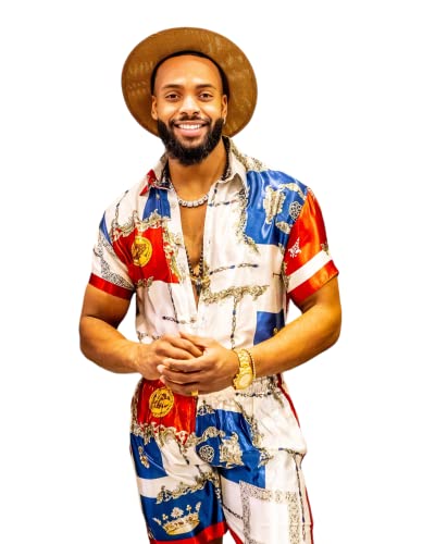 Ensemble en soie homme au motif baroque raffiné idéal pour vos soirées détente chic