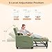 VINGLI Sofa Bed Chair Recliner, 3-in-1 Convertible Sleeper Sofa Chair Bed Green Daybed Pull Out Couch with Adjustable Backrest, USB Ports, Cup Holders for Small Spaces Living Room