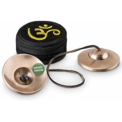 Tibetan cymbals, bright tone, dull without symbols, for meditation (Tingsha), sound massage and sound therapy, diameter 75 mm Cover