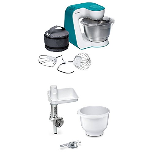Bosch MUM54D00 Küchenmaschine StartLine, dynamic blau + MUZ5BS1 Lifestyle Set BakingSensation mit Spritzgebäckvorsatz…