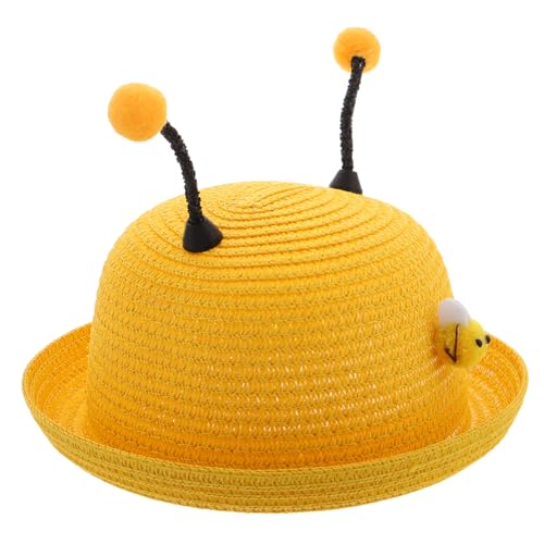 Adorable Bee Pattern Sun Hat Lightweight Breathable Brimmed Beach Cap with UV Protection for Summer Fun for Boys Yellow