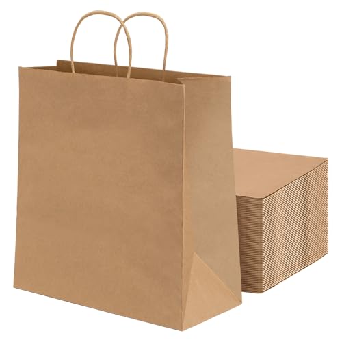MAXI PRODUCTS   50 Unidades   Bolsas Papel Kraft con Asa Rizada   18 x 8 x 24 cm   Bolsas Regalo   Bolsitas Personalizables   Eventos y Hotelería   Comunión, Cumpleaños, Bodas   PERSONALIZABLES