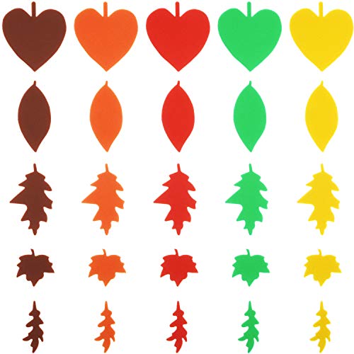 900 Pieces Fall Leaf Stickers Adhesive Foam Maple Leaves Stickers Assorted Leaf Shapes Stickers For Kid's Art Craft Halloween Thanksgiving Party Decoration #TOP3