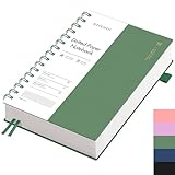 EMSHOI Cuaderno A5 con puntos, cuaderno en espiral, 300 páginas/150 hojas, papel grueso de 100 g/m², tapa dura de PVC, para mujer, hombre, oficina, escuela, escritura, 14,5 x 21 cm, color verde