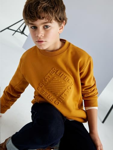 Mayoral Embossed Pullover for Boys Amber3