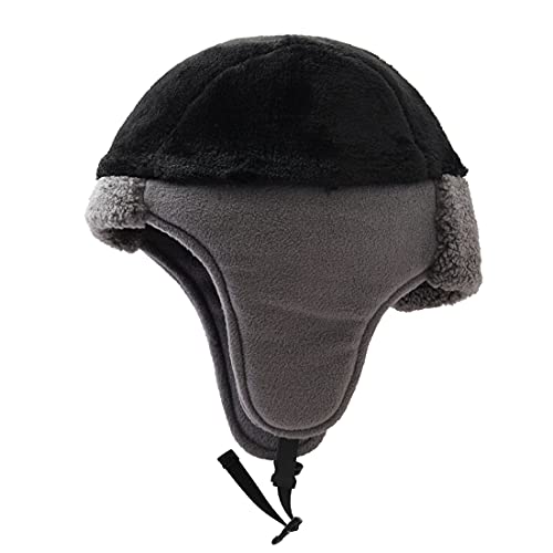 Llmoway Windproof Beanie With Ear Cover Fleece Cap Winter Hunting Fishing Trooper Aviator Hat Grey #TOP5