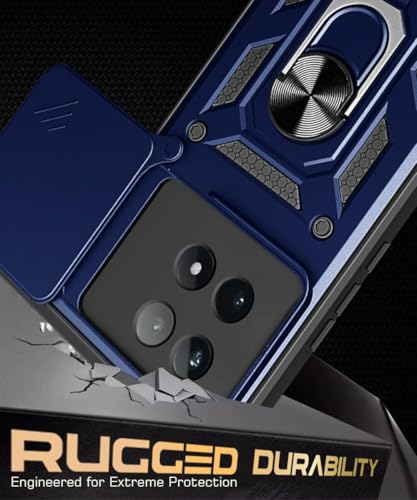 Image of Luxe Back Cover Compatible for iQOO 15 5G | D10 Tough Armor Case | Sliding Camera Shield | 360 Protection | Kickstand Ring Holder | Military-Grade Bumper Case - Blue
