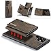 JERYAQTQ for Samsung Galaxy S22 Ultra Leather Case Wallet 2 in 1 Magnetic Detachable Wallet Back 6.8' Protection Cover Slim Phone Cases with Card Holder Bag No Wireless Charger Coffee