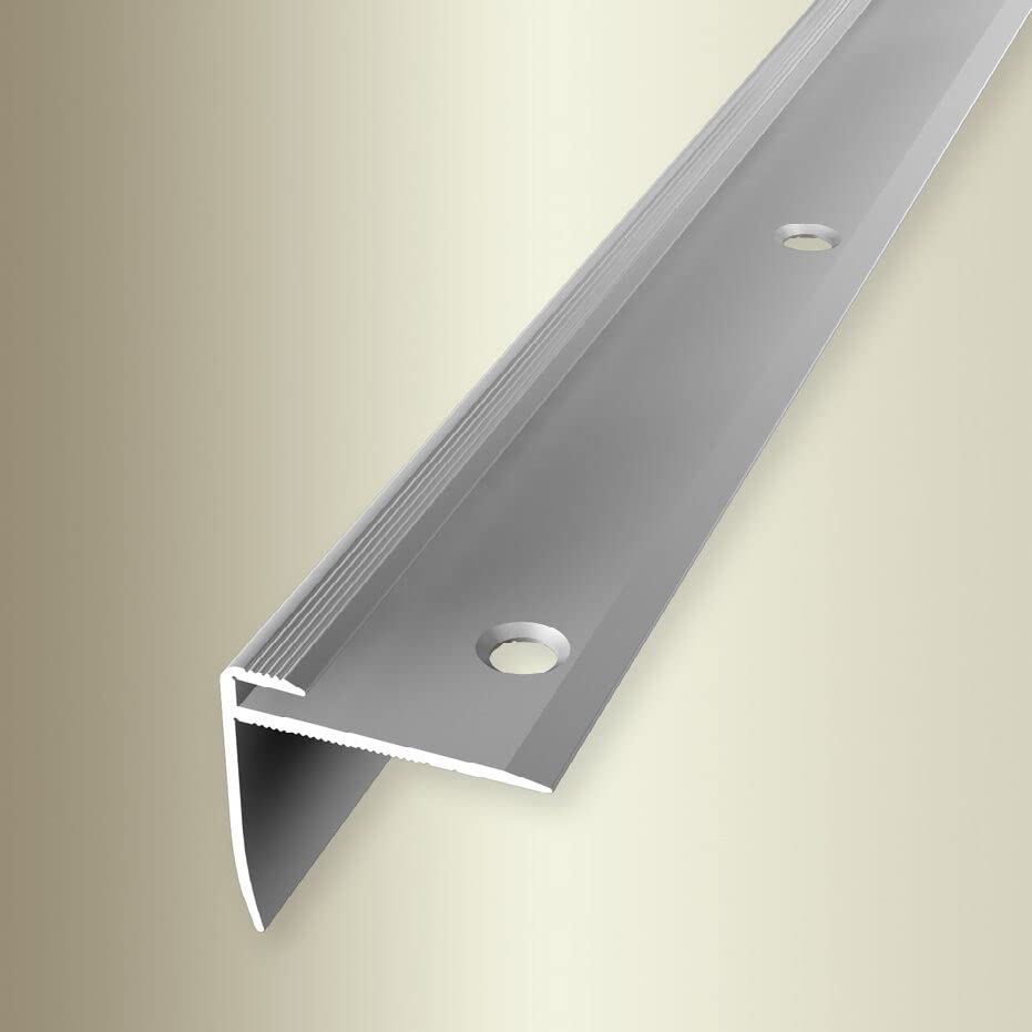 PROVISTON | Traprandprofiel | Breedte: 48 mm | Hoogte: 2.5 mm | Lengte: 1000 mm | Aluminium geanodiseerd | Roestvrij staal | Verzonken geboord PROVISTON | Traprandprofiel | Breedte: 48 mm | Hoogte: 2.5 mm | Lengte: 1000 mm | Aluminium geanodiseerd | Roestvrij staal | Verzonken geboord