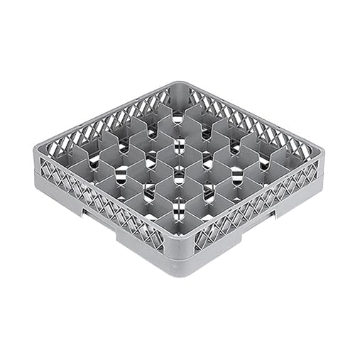 KoiFlow フラットウェアーラック 業務用 プレートトレーラック お皿向け 食洗機専用 トレーラック 水切りラック 洗浄ラック 運搬便利 洗浄効率アップ 食器洗浄機用 ホテル レストラン 食堂 カラオケ カトラリーラック水切り グレー 25仕切り