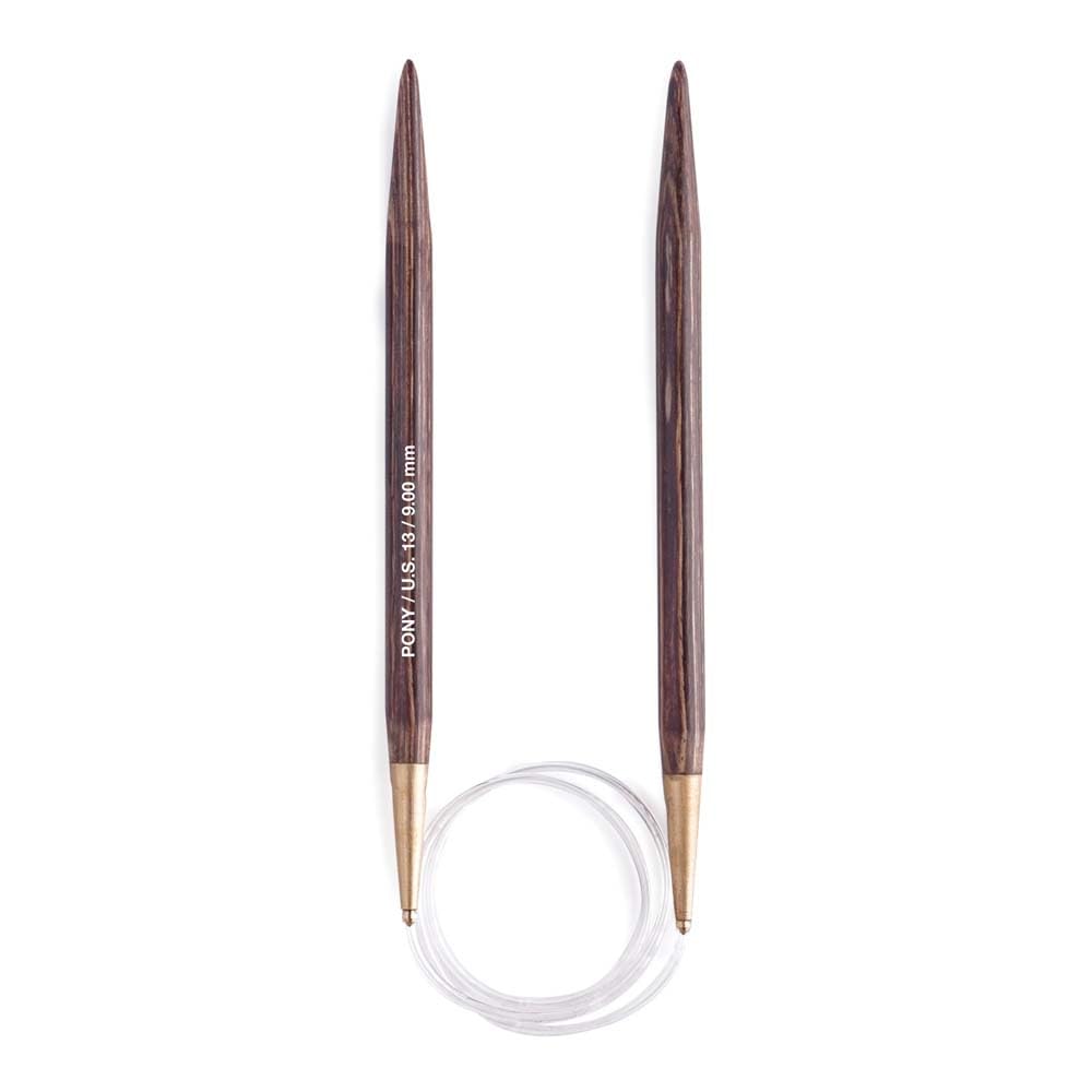 Pony Perfect Circular Knitting Needles Wood 80cm 9mm - 1pc