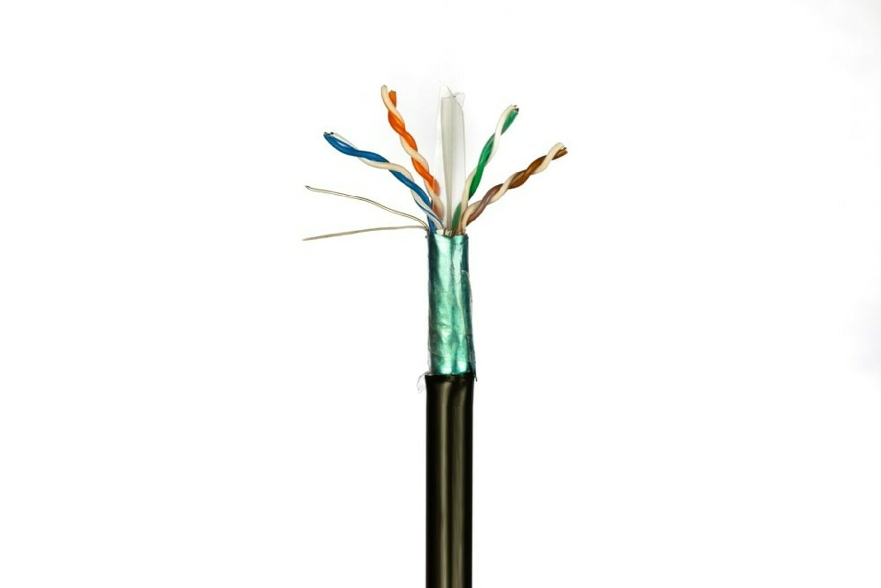 Danicom CAT6 FTP - Cable exterior (305 m, polietileno) | POE, Ethernet, LAN, cable de conexión, cable de datos, RJ45 – para armarios de servidores, conmutadores, routers, módems