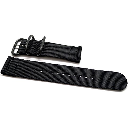 Daluca NATO-TWO-NYLN-BLCK-PVD-24 Da Luca Two Piece Ballistic Nylon Watch Strap cover
