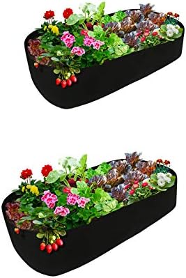 ACJRYO 2Pcs Fabric Raised Garden Beds,6X3 ft Rectangle Plant Grow Bags Herb Flower Vegetable Plants Bed Garden Grow Bags for Flowers Vegetables Plants