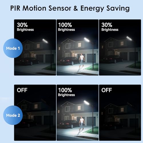 Image of Solar Lights Outdoor Waterproof, 6500K 13000LM LED Dusk to Dawn Solar Street Light, Solar-Powered Flood Lights with Motion Sensor and Remote Control, Solares Parking Lot Light for Yard Walkway, 6-Pack