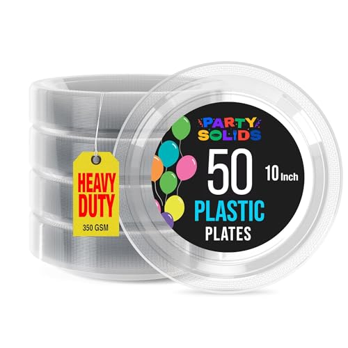 Exquisite Party Solids Clear Plastic Plates 10 Inch
