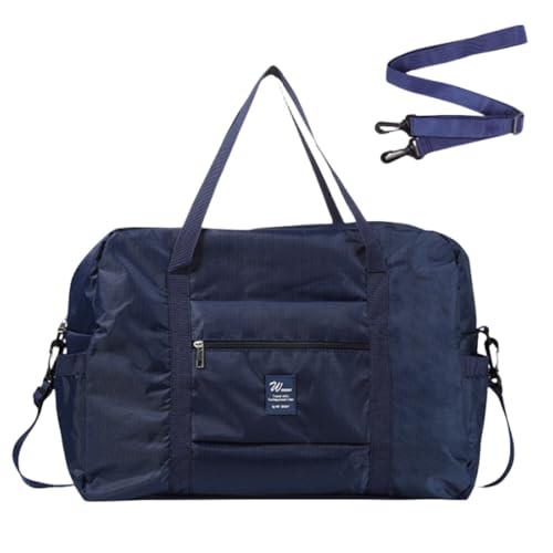 Travel large capacity clothing bag duffel bag can be set rod short-haul bag travel bag storage bag Crossbody single shoulder handbag (Blue, Small)