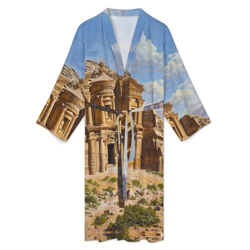 PetraLandscape Funny Men's Robe Soft Lightweight Bathrobe Long-sleeve Spa Robes 6