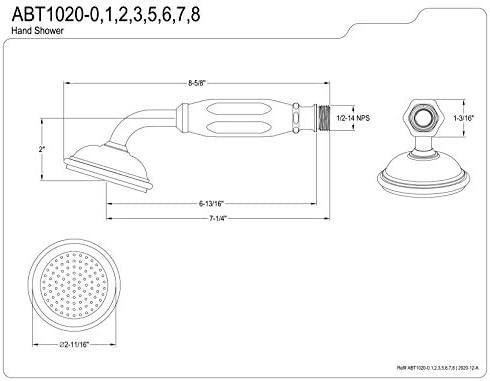 Kingston ABT1020-7 Single Function Round Hand Shower, Brushed Brass image 4