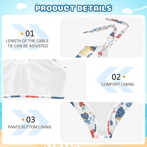 KLL Various Funny Frogs Safari Mushroom Princess Girls' Two Piece Bikini Sets Scoop Neck Beach Bathing Suit Swimsuit4