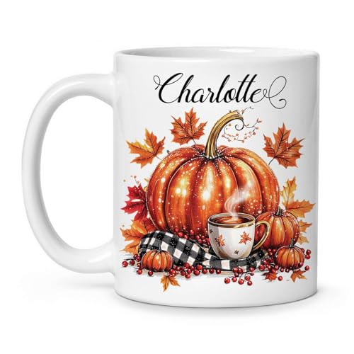 Taza personalizada otoño 11oz cerámica blanca miniatura 1
