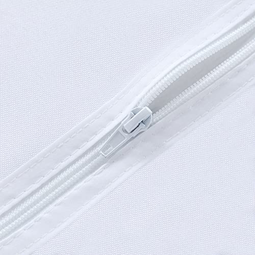 Mantel sin arrugas exterior con cremallera blanco impermeable redondo 60R lavable 7