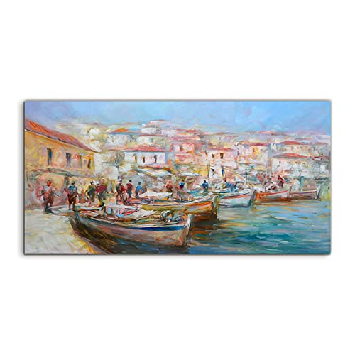 Tableau sur verre 120x60cm pour créer une ambiance marine dans la chambre